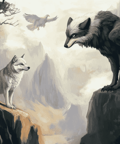 Eagle and Wolf Fantasy Diamond Painting