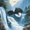 Eagles and Waterfalls Wildlife Diamond Painting