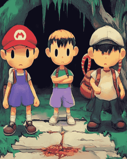 Earthbound Pixel Characters Diamond Painting