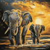 Elephants in Nature Diamond Painting