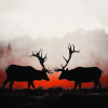 Elks in Silhouette Diamond Painting