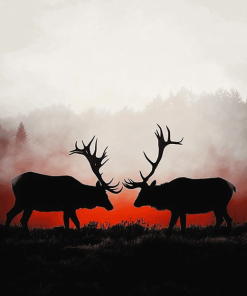 Elks in Silhouette Diamond Painting