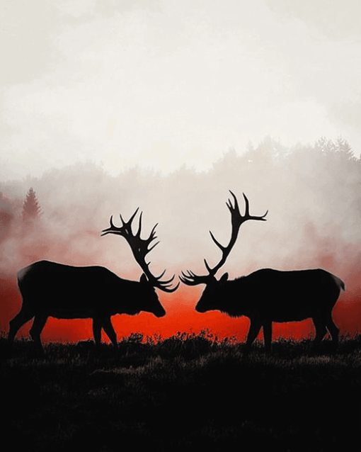 Elks in Silhouette Diamond Painting