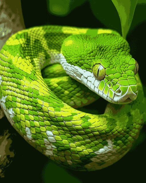 Emerald Snake Reptile Diamond Painting