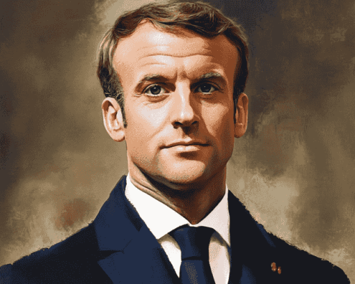 Emmanuel Macron French Leader Diamond Painting