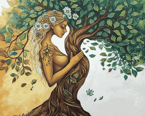 Enchanted Woman Tree of Life Diamond Painting