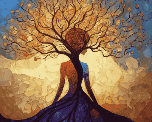 Enchanting Tree of Life Woman Diamond Painting