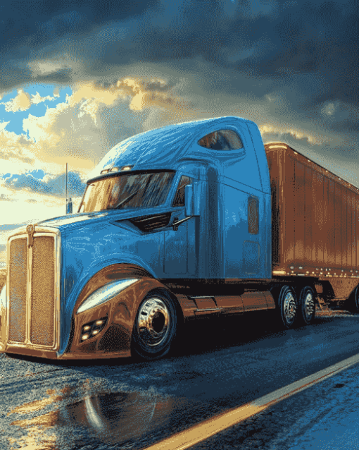 Engines Semi Truck Diamond Painting