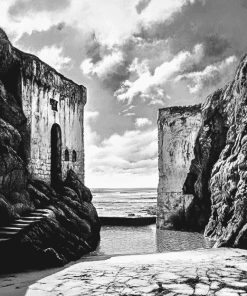 Enniscrone Cliff Baths Monochrome Diamond Painting