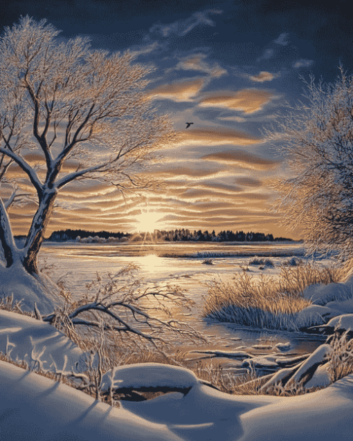 Evening Ice Landscape Diamond Painting