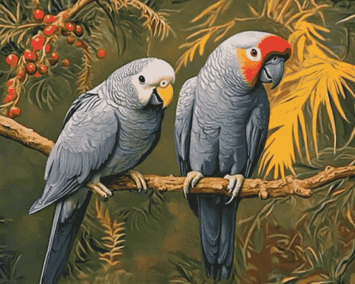 Exotic African Parrot Diamond Painting