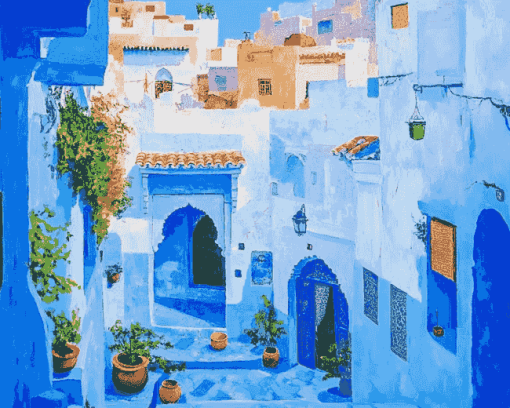 Explore Chefchaouen Cityscape Diamond Painting