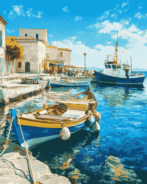 Explore Halki Island Landscapes Diamond Painting