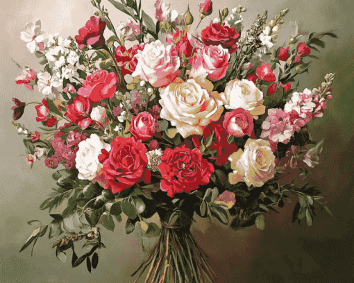 Exquisite Blossoms Bouquet Diamond Painting