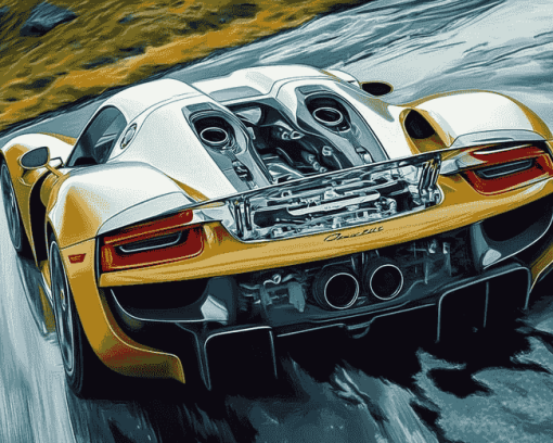 Exquisite Porsche 918 Cars Diamond Painting