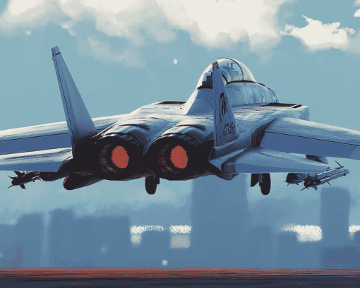 F14 Tomcat Jet Engines Diamond Painting