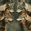 Face to Face Wolves Diamond Painting