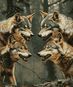 Face to Face Wolves Diamond Painting