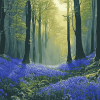 Fantasy Bluebells Forest Diamond Painting