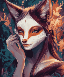 Fantasy Fox Girl Animation Diamond Painting