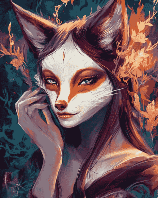 Fantasy Fox Girl Animation Diamond Painting