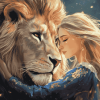 Fantasy Girl and Lion Diamond Painting