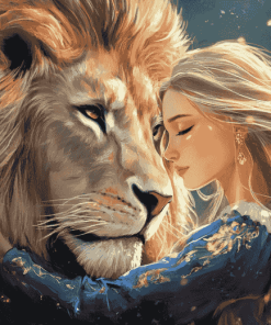 Fantasy Girl and Lion Diamond Painting