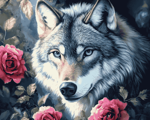 Fantasy Grey Wolf Diamond Painting