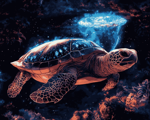 Fantasy Space Turtles Diamond Painting