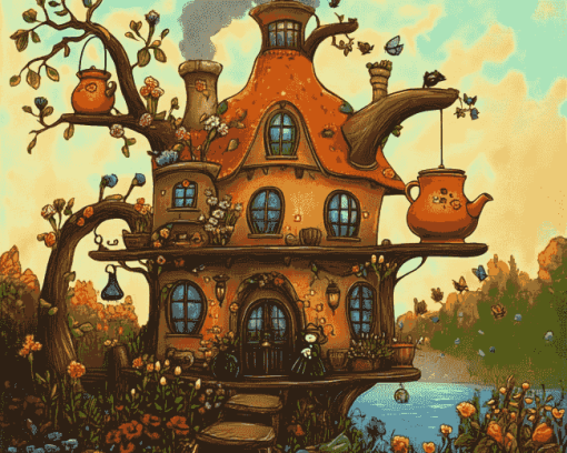 Fantasy Tea House Diamond Painting