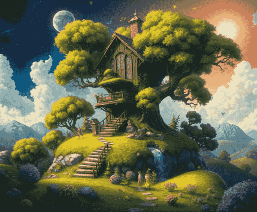 Fantasy Treehouse Diamond Painting