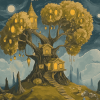 Fantasy Treehouse Landscape Diamond Painting