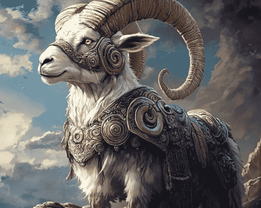 Fantasy Warrior Goat Diamond Painting