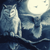 Fantasy Wolf and Owl Diamond Painting