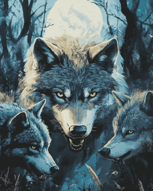 Fantasy Wolves Diamond Painting