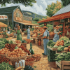 Farmers Market Scene Diamond Painting