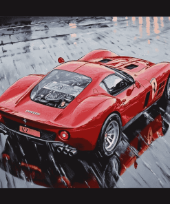 Ferrari F176 Red Sports Car Diamond Painting