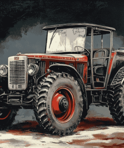 Fiat Tractor Engines Diamond Painting