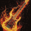 Fiery Guitar Diamond Painting