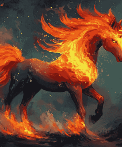 Fire Horse Animation Diamond Painting