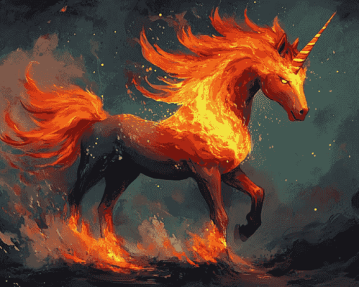 Fire Horse Animation Diamond Painting