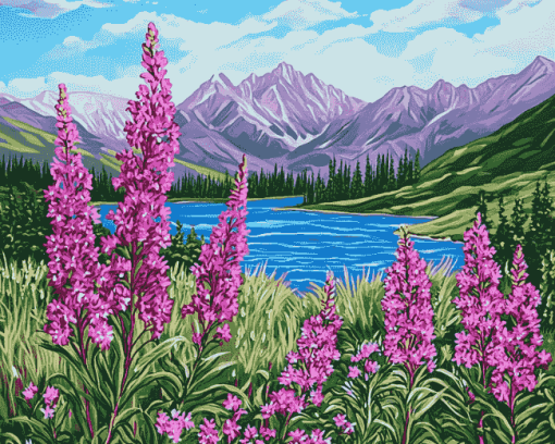 Fireweed Forest Diamond Painting