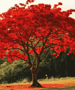 Flamboyant Tree Landscape Diamond Painting