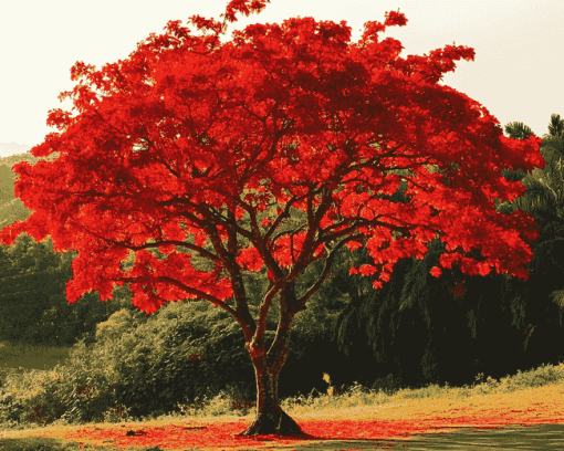 Flamboyant Tree Landscape Diamond Painting