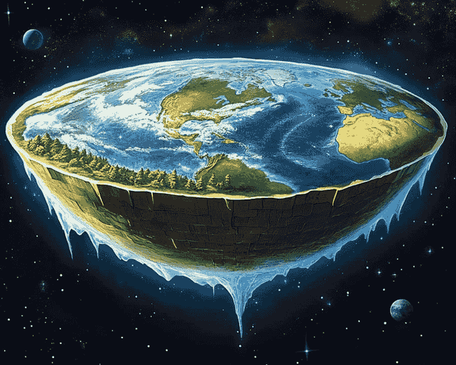 Finished diamond painting of Flat Earth Space Art