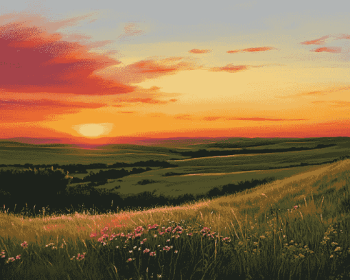 Flint Hills Sunset Diamond Painting