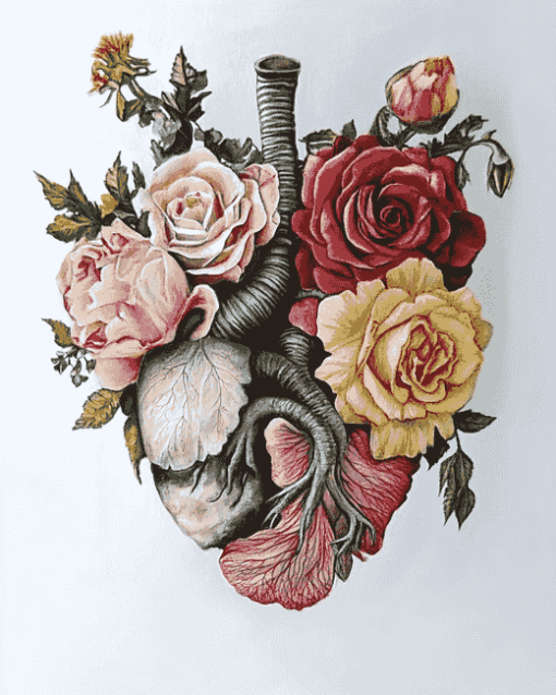 Floral Anatomy Rose Diamond Painting