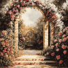 Floral Archway Blossoms Diamond Painting