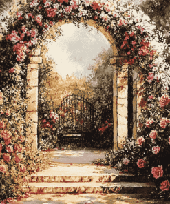 Floral Archway Blossoms Diamond Painting