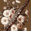 Floral Bassoon Music Diamond Painting